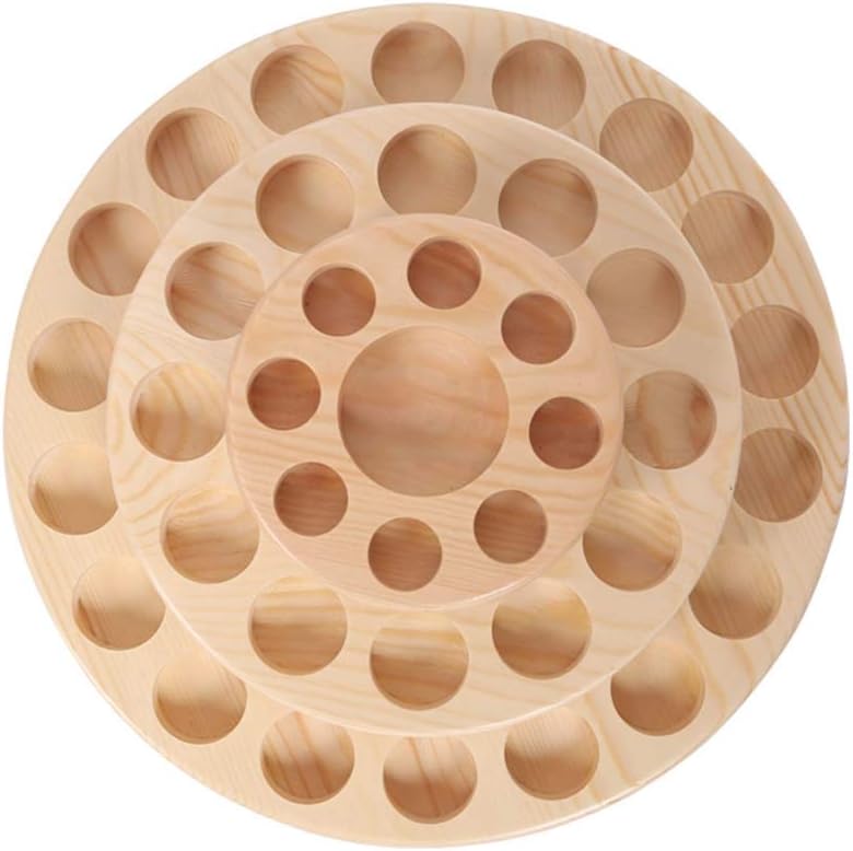 Handmade Rotating Display Wooden Shelf Circle Rack For Essential Oil Bottles Luggage Or Cosmetics Medicine Sorting