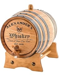 Personalized - Custom American White Oak Aging Barrel | Age your own Whiskey, Wine, Rum, Tequila, Beer, Bourbon & More. - Danger Design (2 Liters)