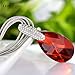 T400 Red Crystal Teardrop Pendant Necklace January Birthstone Simulated Garnet Gift for Women