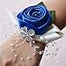 Jackcsale Wedding Bridal Corsage Bridesmaid Wrist Flower Corsage Flowers for Wedding Blue Pack of 2