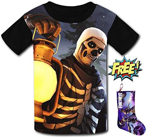 Youth 3D Pattern Printed Skull Trooper Fort-nite Short Sleeve T-Shirts Kids Casual Graphics Tees