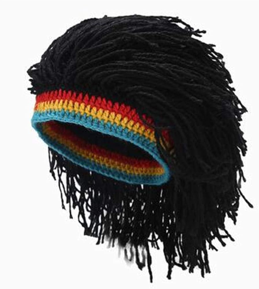 JKLKJ Halloween hat Men's Wig Beanie hat Handmade Crochet Winter Warm