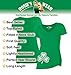Irish Large Tee Shirt Women's Shamrock Clover Cute St Patricks Day V-Neck Paddy Day