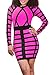 Pretid Women Long sleeve Printing Autumn Yellow Package Hip Night Club Dress