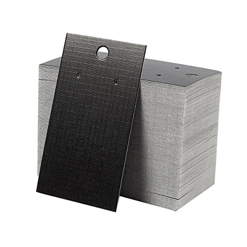 Earring Cards - 200-Pack Earring Card Holder, Earring Display Cards for Ear Studs, Earrings, Black, 3.5 x 2 Inches