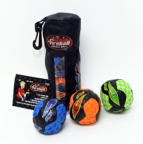 Fun Gripper - Fireball 3-Pk 2.5 Inch Juggle Ball Set W/Carry Case