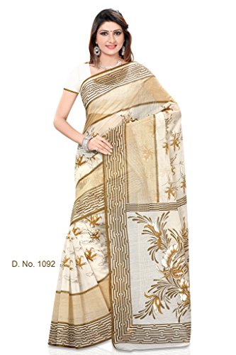 Jaanvi Fashion Designer Beige Cotton Printed Saree