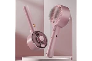 Rechargeable Pet Hair Remover & Steam Grooming Brush – Self-Cleaning Dog & Cat Hair Brush with No-Rinse Essence, Anti-Flying 