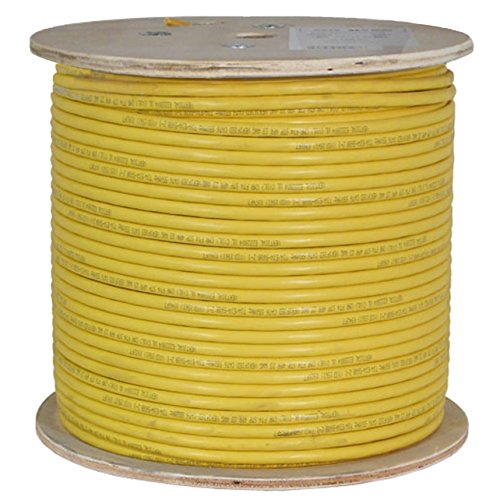 Vertical Cable Cat6A 10G, UTP, 23AWG, Solid Bare Copper, PVC, 1000ft, Yellow, Bulk Ethernet Cable