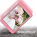 iPad mini/2/3 Case, Hocase Shockproof Hybrid Dual Layer Hard Rubber Protective Case with Cute Flower Design for Apple iPad Mini 1st/2nd/3rd gen 7.9-inch - Hot Pink/Grey