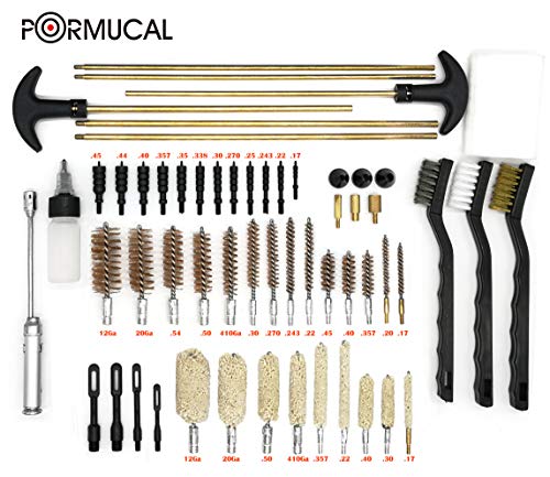 PORMUCAL Universal Gun Cleaning Kit for All Guns Hunting Rifle Handgun Shot Gun Cleaning Kit with LED Bore Light