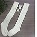 Ikevan Women Girls Thigh High Over The Knee Socks Pure Color Warm Soft Knit Wool Cotton Stockings Long Boot Socks Autumn Winter (White)