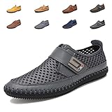 EQUICK Men Mesh Water Shoes Outdoor Sports Casual Leather Walking Sneakers