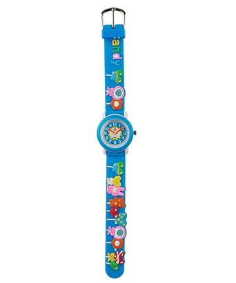 Horo(Imported) Analog Dark Blue Round with Fibre Case 3D-Strap Kids Watch 3.5x2.9x0.5cm