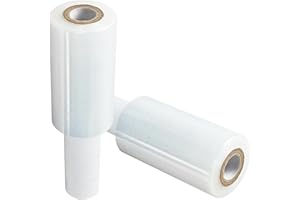1 Pack Stretch Wrap Film with Handle, 3.94 Inch x 492 Ft Industrial Strength Hand Stretch Wrap, Heavy Duty Self Adhering Plas
