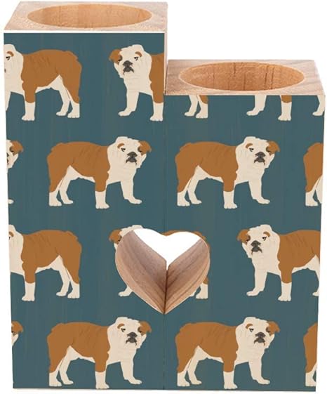 Amazon Co Jp ロマンチックな木製のハート型カップルキャンドルホルダー 英語ブルドッグペット犬ネイビーブルー犬ペット犬ブルドッグかわいい しわのある犬 バレンタインデーの結婚式の家の装飾の装飾のためのキャンドルホルダーハート台座 2個 ホーム キッチン