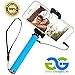 PicStik Foldable Mini Selfie Stick [Battery Free] Wired GOPRO Camera Mount & IPHONE 5, 6+ Smartphone Self Portrait Monopod