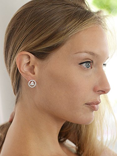 Mariell AA Recovery Symbol Cubic Zirconia Earrings Celebrate Alcoholics Anonymous Sobriety