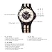 BEWELL W116C Mens Wooden Watch with Date Day Luminous Hands Lightweight Wristwatch (Ebony+Maple)