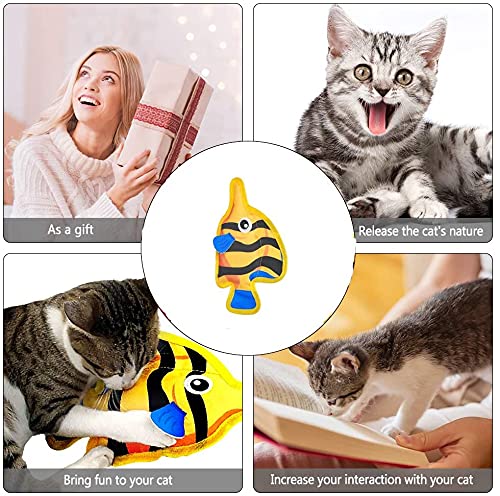 2021 Newest Fish Toys for Cats, Catnip Airbag Cat Toys with Ringing Interactive for Indoor Cat Kitten Chew Toys, Playing Teeth Grinding Pillow Toys