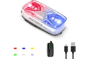 NEXTORCH Personal LED Safety Light Hands-Free Mountable Red Blue Flash Flashlight Warning Signal Clip Shoulder Light with Clip for Vest Night Time Safety Running Waliking Rescue,Traffic Guidance,Police patrols