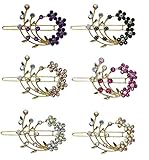 6 Pack Barrettes with Snap On Clip for Thin Hair or for Young Girls U86200-2108-6d2