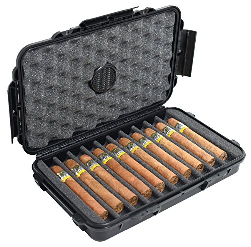 Home or Travel Cigar Humidor Waterproof dust-proof Cigar Case With Pressure Equalization Valve to Keep your cigars safe during Flight