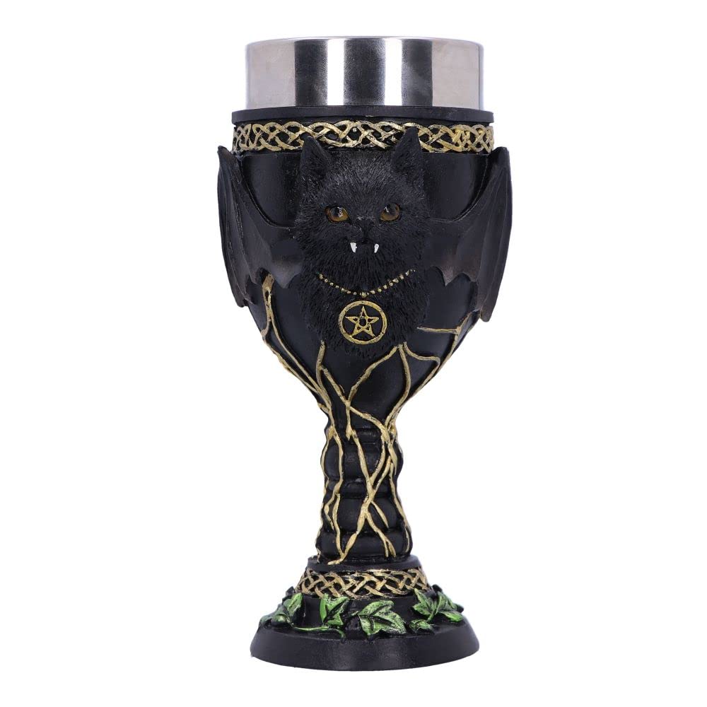 Nemesis Now Feline Fang Goblet, Black, 17.3cm