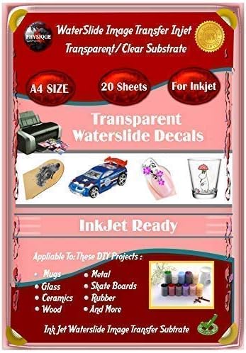 Water-Slide Photo Image Transfer Paper Substrate. Clear Decal Inkjet Ready Paper Film