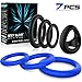 Silicone Cock Rings Set, Sexy Slave Stretchy Penis Rings for Longer & Harder Erection, Sex Toy for Men Couple(7pcs)
