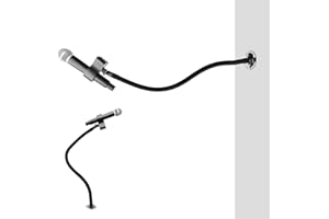MIPPKO Microphone Arm Stand 23.6inch Long Arm Gooseneck,Mic Arm Wall Mount,Metal Base Mic Clip 3/8" to 5/8" Adapter for Walls/Table/Podium,Compatible with Shure/Fifine/AT2020/Pyle/Blue Snowball/Razer