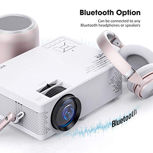 WiFi Projector, 4200L Wireless Bluetooth Mini Projector with Tripod, 1080P 170\'\' Display Supported, Compatible with TV Stick, PS4, DVD, Portable Projector for Home Entertainment