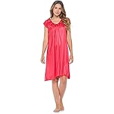 Casual Nights Women's Cap Sleeve Rose Satin Nightgown