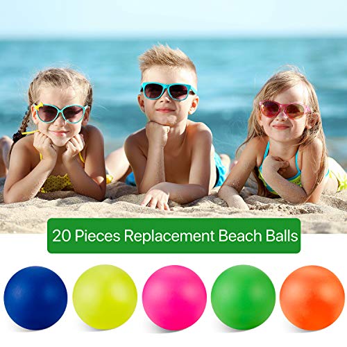 Sumind 20 Pieces Replacement Beach Balls Multicolor Beach Paddle