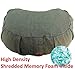 Yawped Yoga Meditation Cushion – Memory Foam Yoga Pillows for Comfort to Relieve Back Pressure with Denim Green Zipper Cover, Large Crescentthumb 1