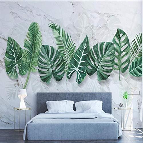 Clhhsy 寝室の装飾絵画現代ミニマリスト大理石の手描きの植物の葉の