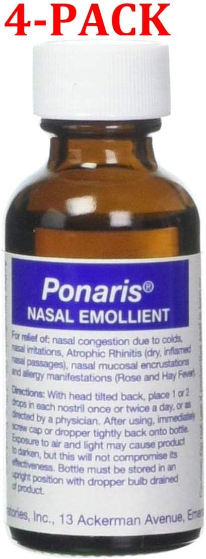 Ponaris Nasal Emolient, 1 oz (1 Ounce, 4-Pack)