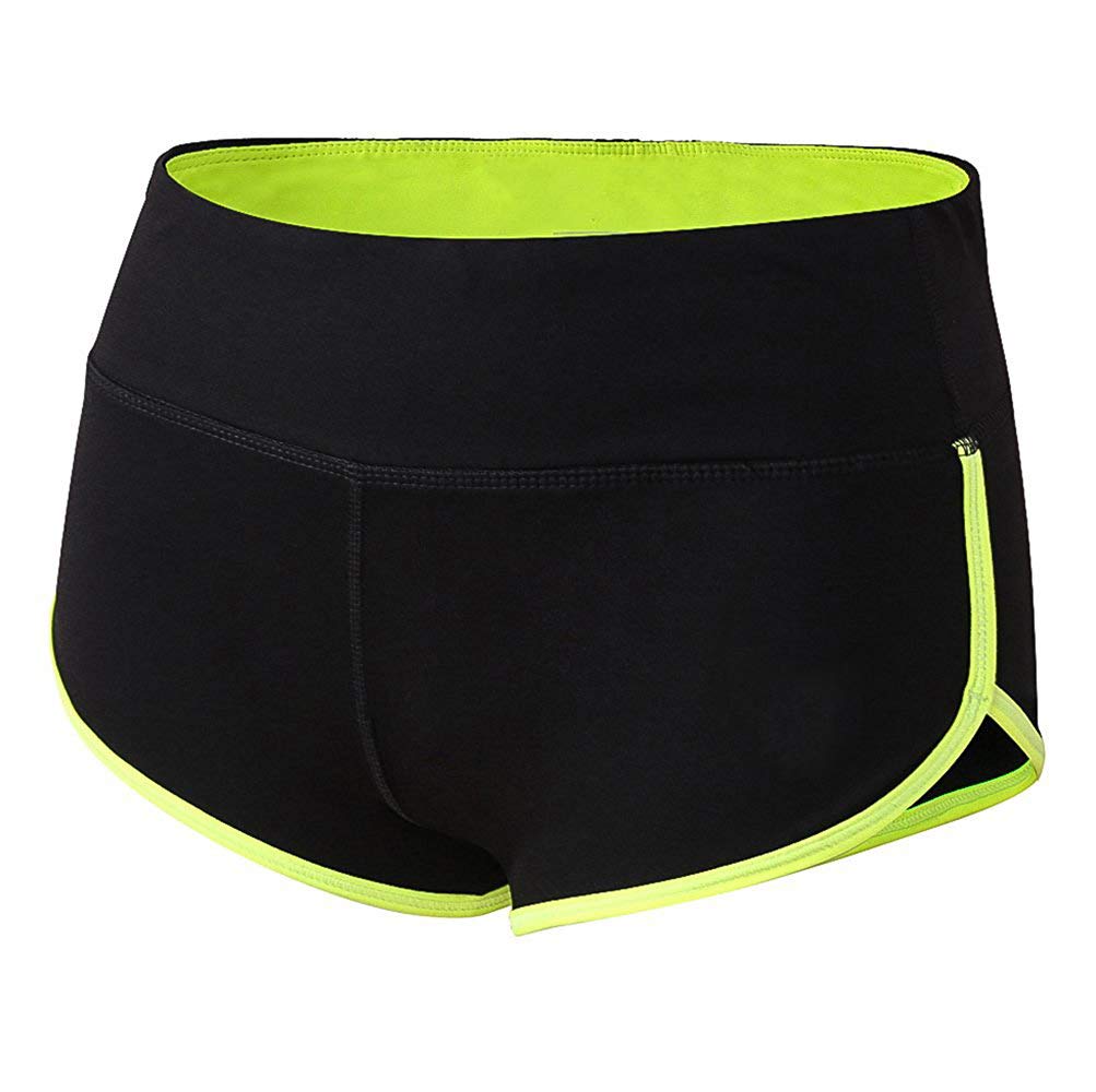 Dielusa Gym Shorts for Women Stretch Mini Athletic Wicking fit Yoga Workout Running (Green XL)