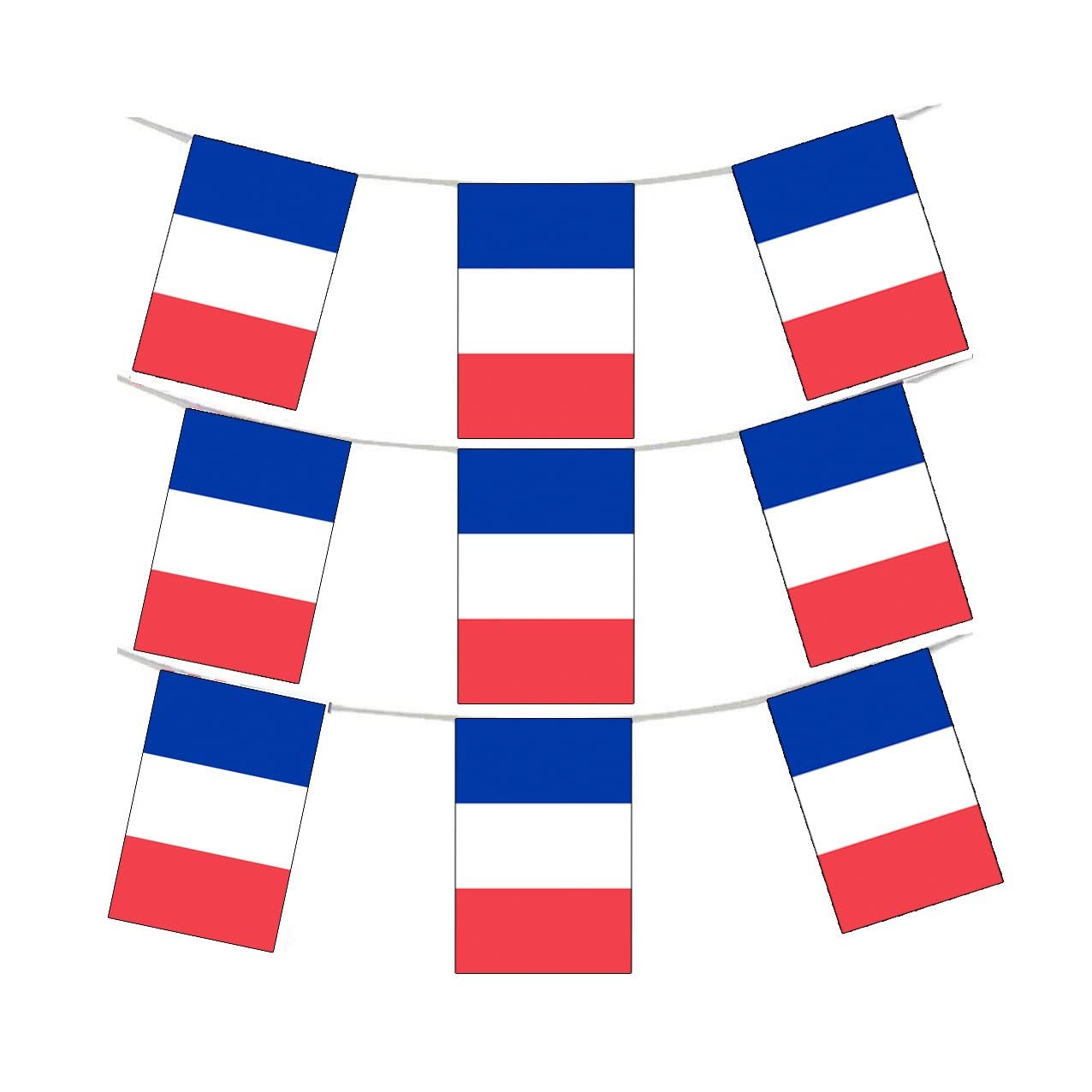 MEGA VALUE France Flag Bunting – 36ft (11m) Long with 36 Flags – French Tricolor Banner for Bastille Day, World Cup, Olympics, Parties & Outdoor Celebrations