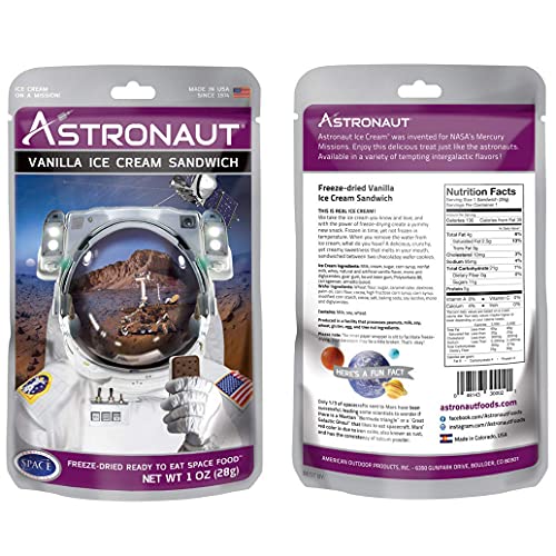 Astronaut Foods FreezeDried Ice Cream Sandwich, NASA Space Dessert
