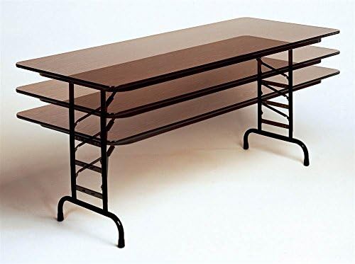 Adjustable Height Melamine Folding Table (24 in. x 60 in./Walnut)