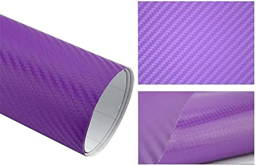 ZHUOTOP Optional Color 4"x50" 10x127cm 3D Texture CARBON Fiber Wrap Vinyl Decal Car Auto Sticker Sheet Purple