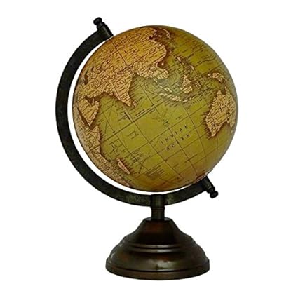 Aone India World Globe with Base Educational Learning Desktop Globe - Perfect for Kids, Geography Students, Teachers and More - Classic Design -4 Inches