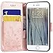 SMARTLEGEND Flip Wallet Case for iPhone 6S Plus, iPhone 6 Plus Case, Floral PU Leather Wallet Shock Absorption Kickstand Protective Case with Card slot Holder Pockets 5.5 Inch- Rose Gold