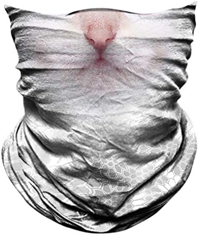 WWPAI AXBXCX 2 Pack - 3D Animal Neck Gaiter Shield Scarf Bandana Face Mask Seamless UV Protection for Motorcycle Cycling Riding Running Fishing Hiking Conoeing Cat