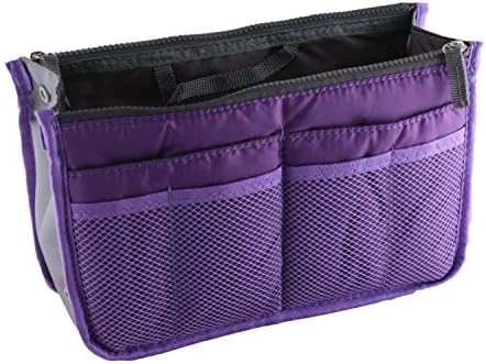 Space Saver Bags Women Travel Insert Handbag Liner Tidy Organiser Purple
