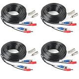 SHD 4Pack 33Feet BNC Vedio Power Cable Pre-Made Al-in-One Camera Video BNC Cable Wire Cord for Surveillance CCTV Security System with Connectors(BNC Female and BNC to RCA)