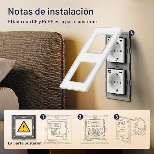 Tomada USB dupla (máximo 2.1A) com porta Tipo C, ficha Schuko branca, tomada elétrica com 2 carregadores USB x e Tipo C Adequada para smartphone, tablets MP3, cozinha, quarto