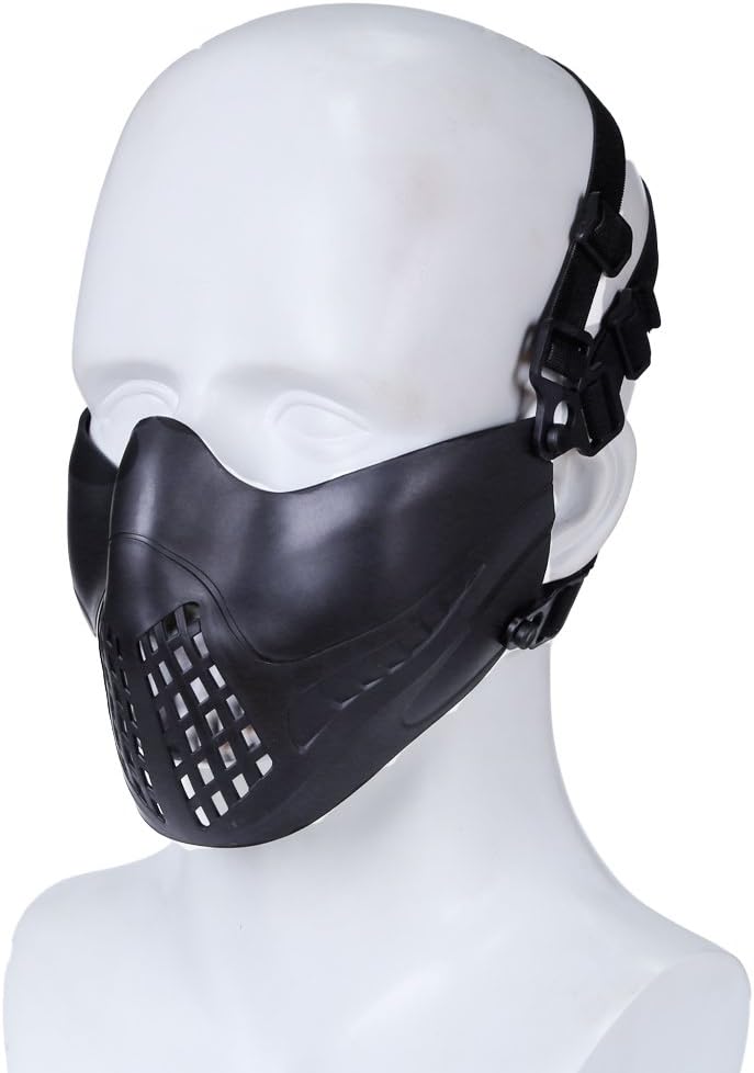 Huntvp Taktische Maske Schutzmaske Militar Halbe Gesichtsmaske Tactical Mask Paintball Maske Fur Herren Damen Airsoft Softair Cs Spiel Cosplay