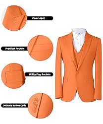 Men's Tangerine Party Homcoming Suits Solid Blazer